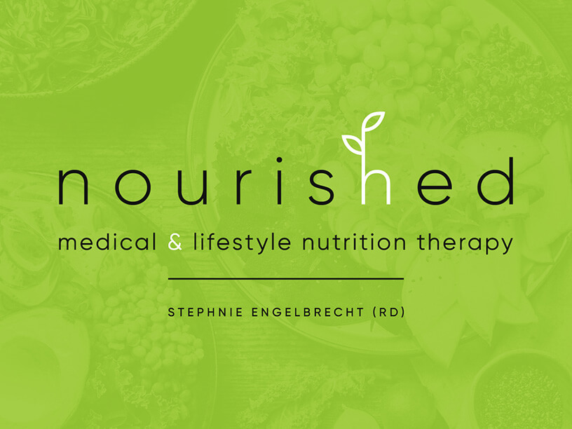 Nourished Medical and Lifestyle Nutrition Therapy Stephnie Engelbrecht Registered Dietitian Logo Design