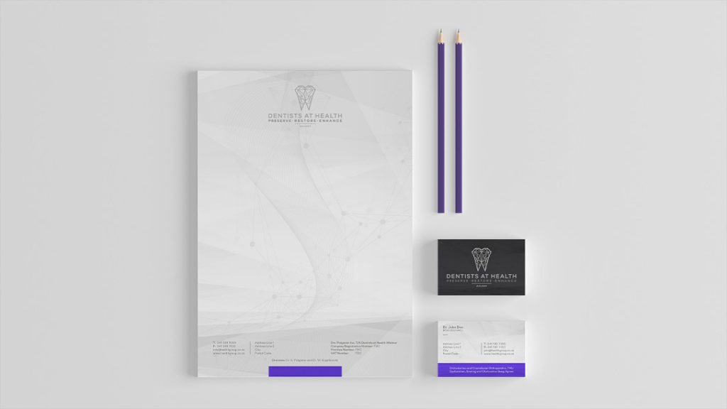 Dentists at Health Walmer Stationery Design including Business Cards' Design and Letterhead Design